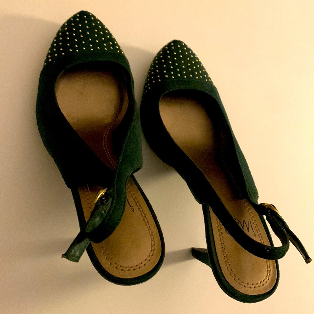 4.5 inch dark green high heels